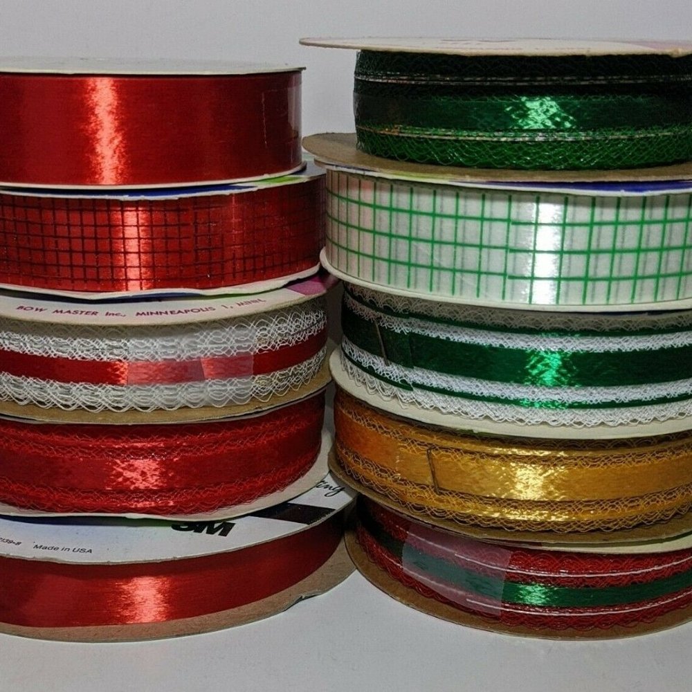Bow Master Decorette Lace Ribbon Craft Christmas Shasheen Multicolor Lot Of 10